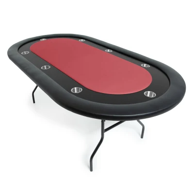 84 Inch Deluxe Folding Poker Table with Folding Steel Leg
