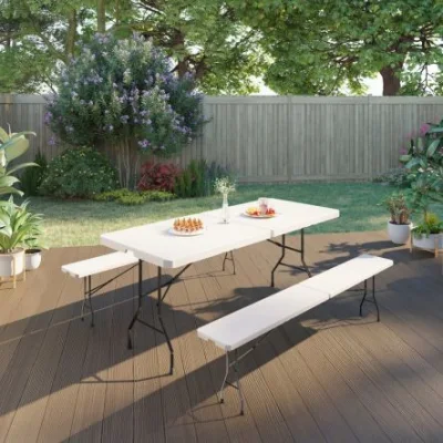 Popular High Quality Chair and Table Modern Picnic Folding Outdoor Plastic Table Dining Table 5 FT 6 FT 7FT