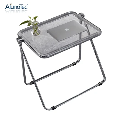 Vintage Deisgn Furniture Folding Side Table in Chrome and Plastic