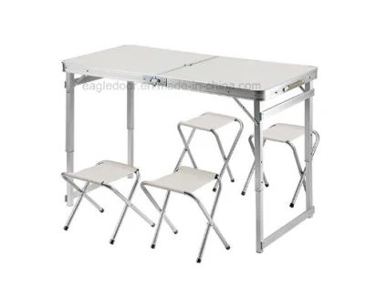 4 Foot Portable and Adjustable Folding Camp Picnic Aluminum Table