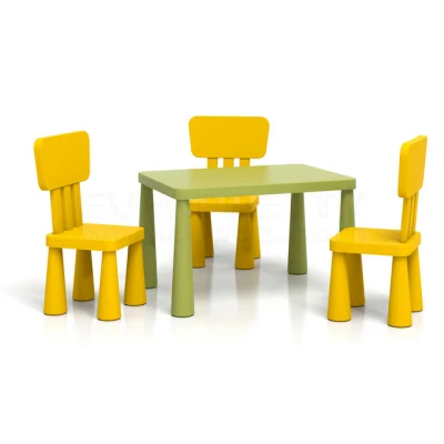 Kids Study Table Set Children Plastic Folding Table and Chair