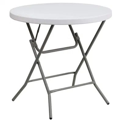  Outdoor Lightweight Modern Round Granite White Portable Plastic Folding Table