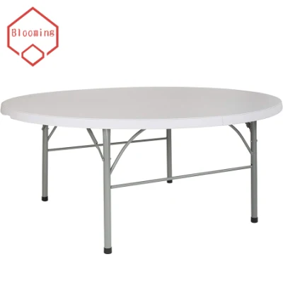 Wholesale Dining 6FT HDPE White Folding Plastic Round Table and Chair Set