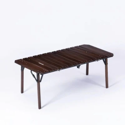  Foldable Roll up Wooden Picnic Table for Camping Ci21510