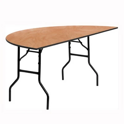  Dia. 60 Inch Half-Round Plywood Folding Banquet Outdoor Table