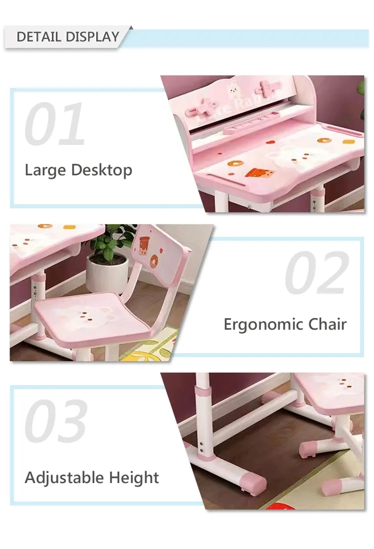 Factory Directly Supply Adjustable Kids Study Desk and Chair Kid Chairs and Table Set Study