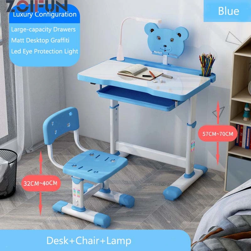 Newest Kids Study Table Chair Height Adjustable Children Folding Assemble Study Table and Chair