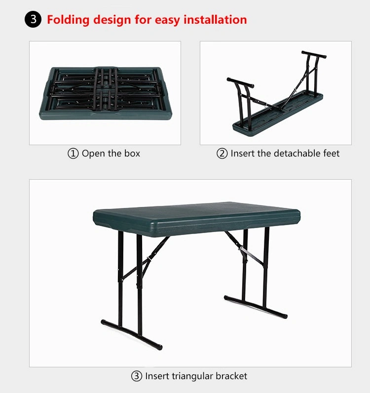 Outside Plastic Folding Picnic Table with Benches