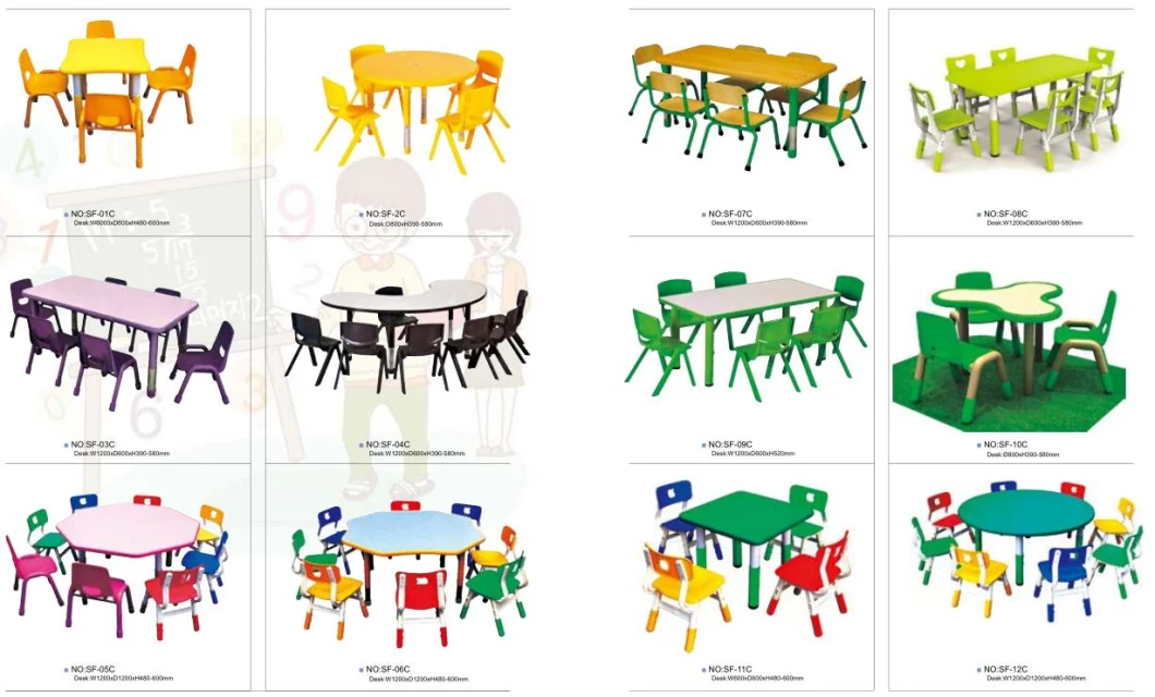 Customized Baby Kids Daycare Children Table and Chair, Kindergarten Preschool Furniture for Nursery Classroom Used