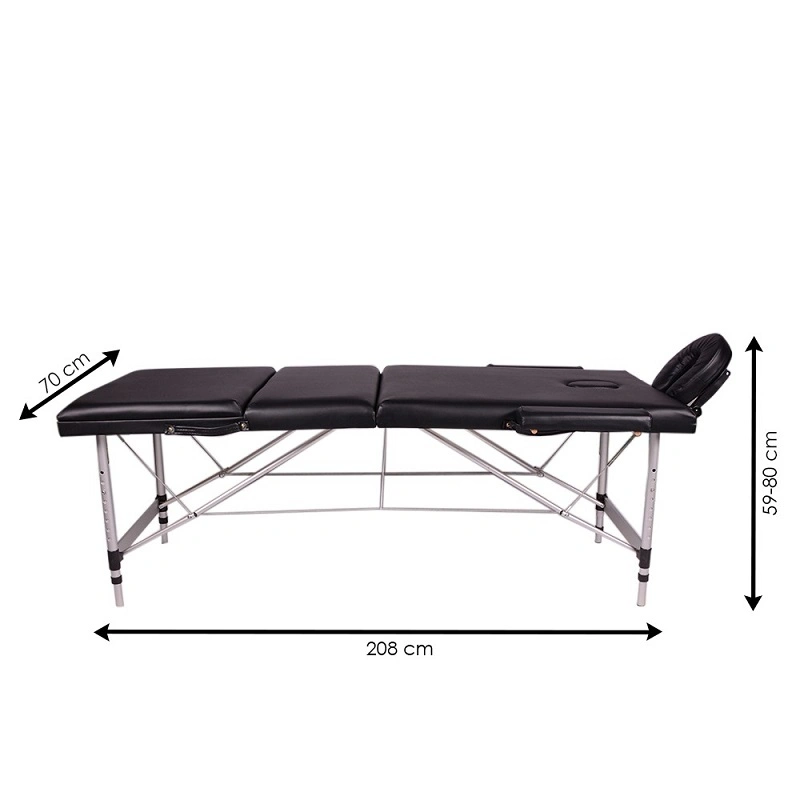 Commercial European Aluminum Foot Height Adjustable Folding Massage Table