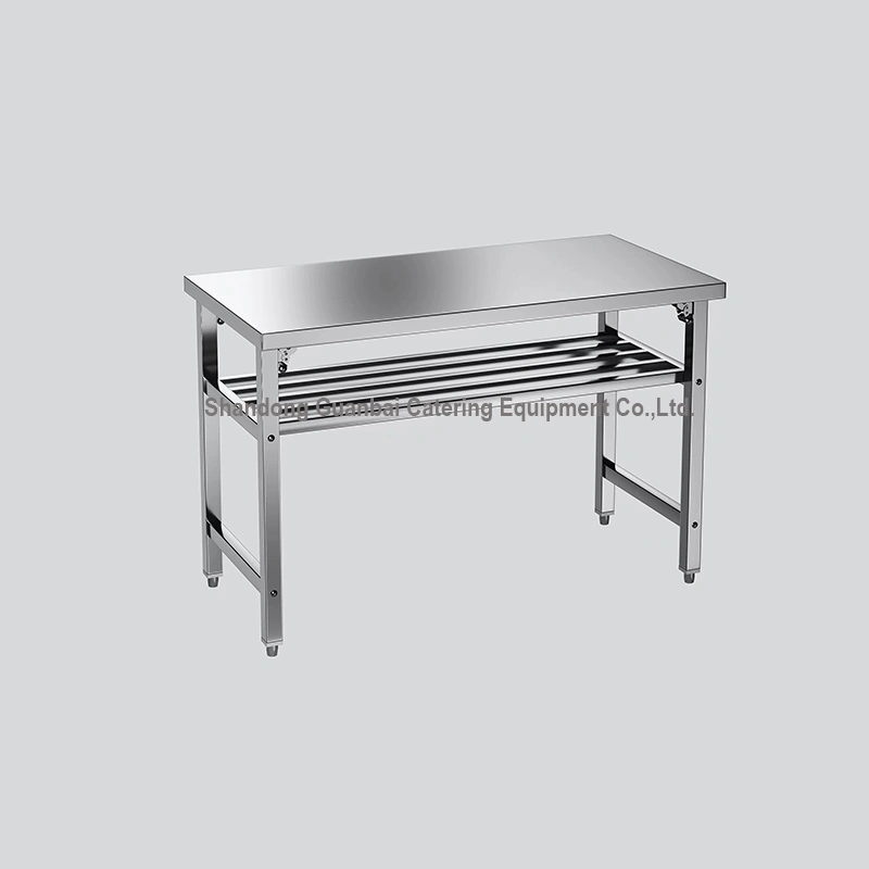 Small Stainless Steel Folding Table Portable Camp Picnic Party Dining Table No Assembly Sturdy Folded Desk