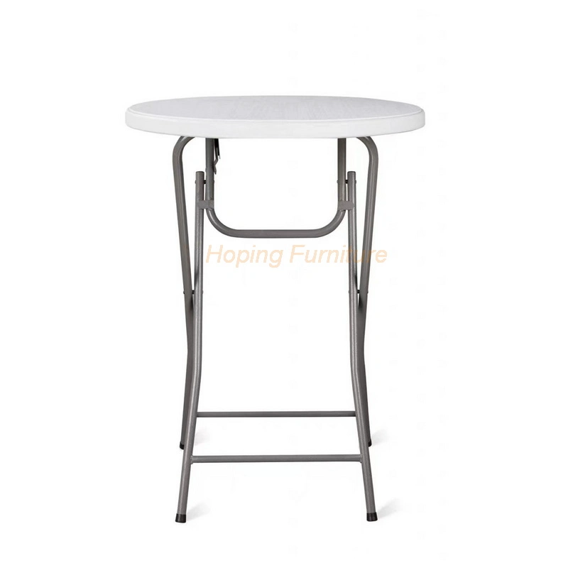 Wholesale Folding Bar Table High Table with Plastic Top and Steel Legs Cocktail Bar Table