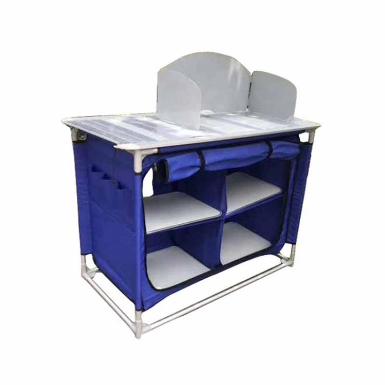 Outdoor Camping Cupboard Table Kitchen Cabinet Picnic Cooking Cupboard with Storage Box Folding Aluminum Kitchen Cabinet