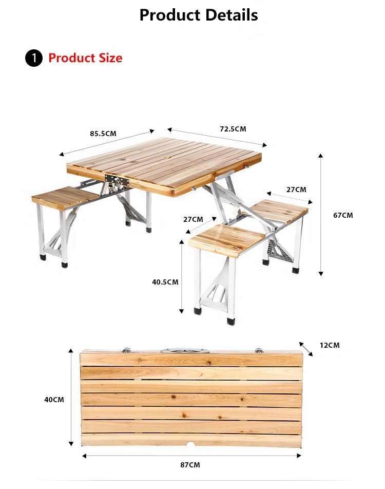 Folding Wood Dining Table and Chair Set