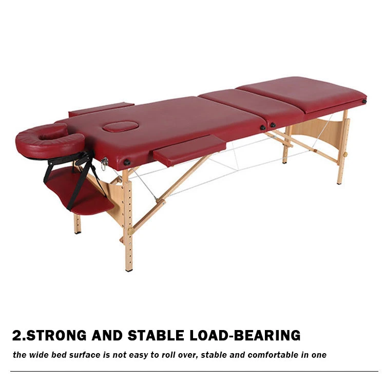 Stationary Wood Full Body Beauty Salon Milking Massage Table De Massage Bed Leather Protection Massage Table SPA Bed