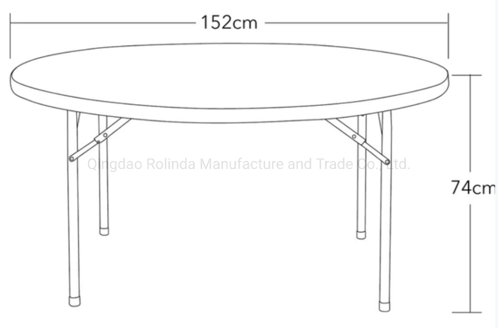 Common Use Hot Sale Outdoor Popular HDPE Plastic 5FT 60inch Round Folding Picnic Dining Table