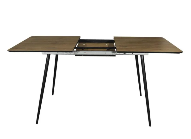 Modern High Quality MDF Wooden Transferred Furniture Extendable Extend Desk MDF Black Frosted Painting Folding Dining Table