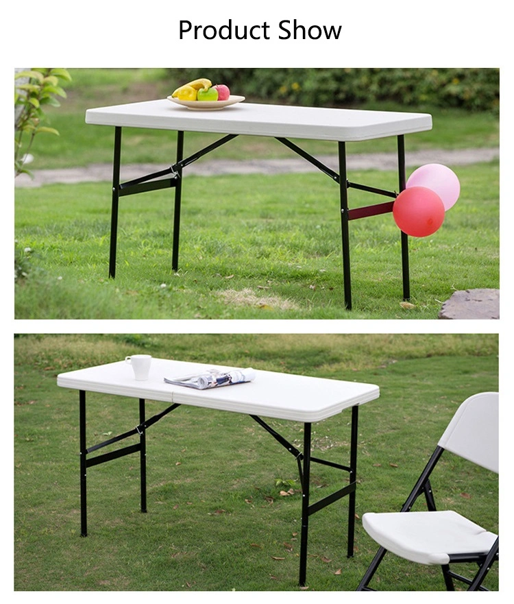 Rectangular 4FT Plastic Folding Table 120 Cm