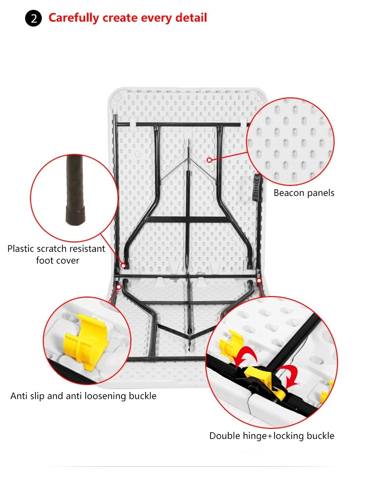 Foldable Dinner Table with Stainless Steel Legs