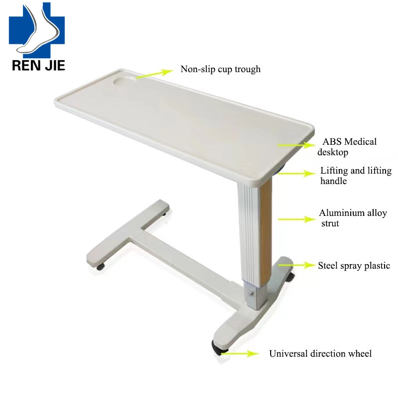 Wholesale Folding Overbed Table Hospital Height Adjustable Patient Dinner Table