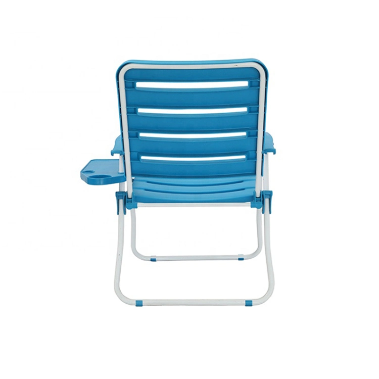 PP Board Outdoor Lightweight Plastic Folding Beach Chair with Side Table