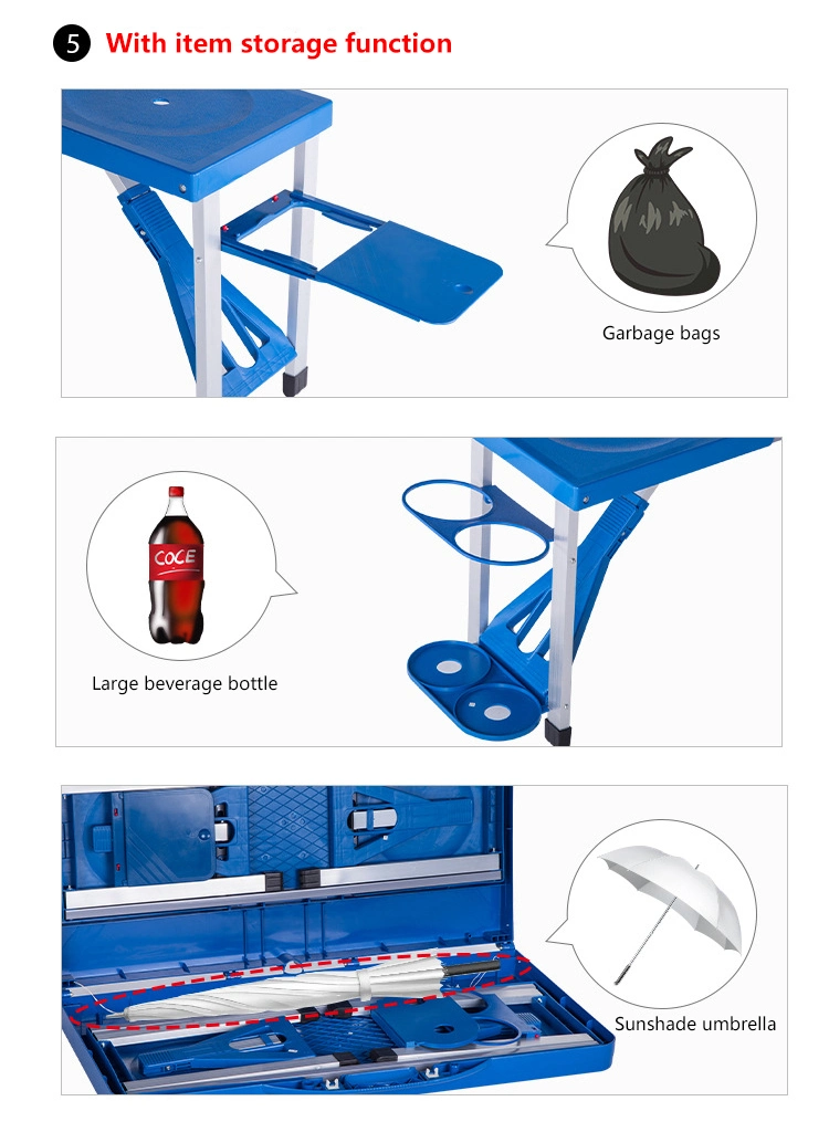 Foldable Camping Table with Chairs Outdoor Picnic