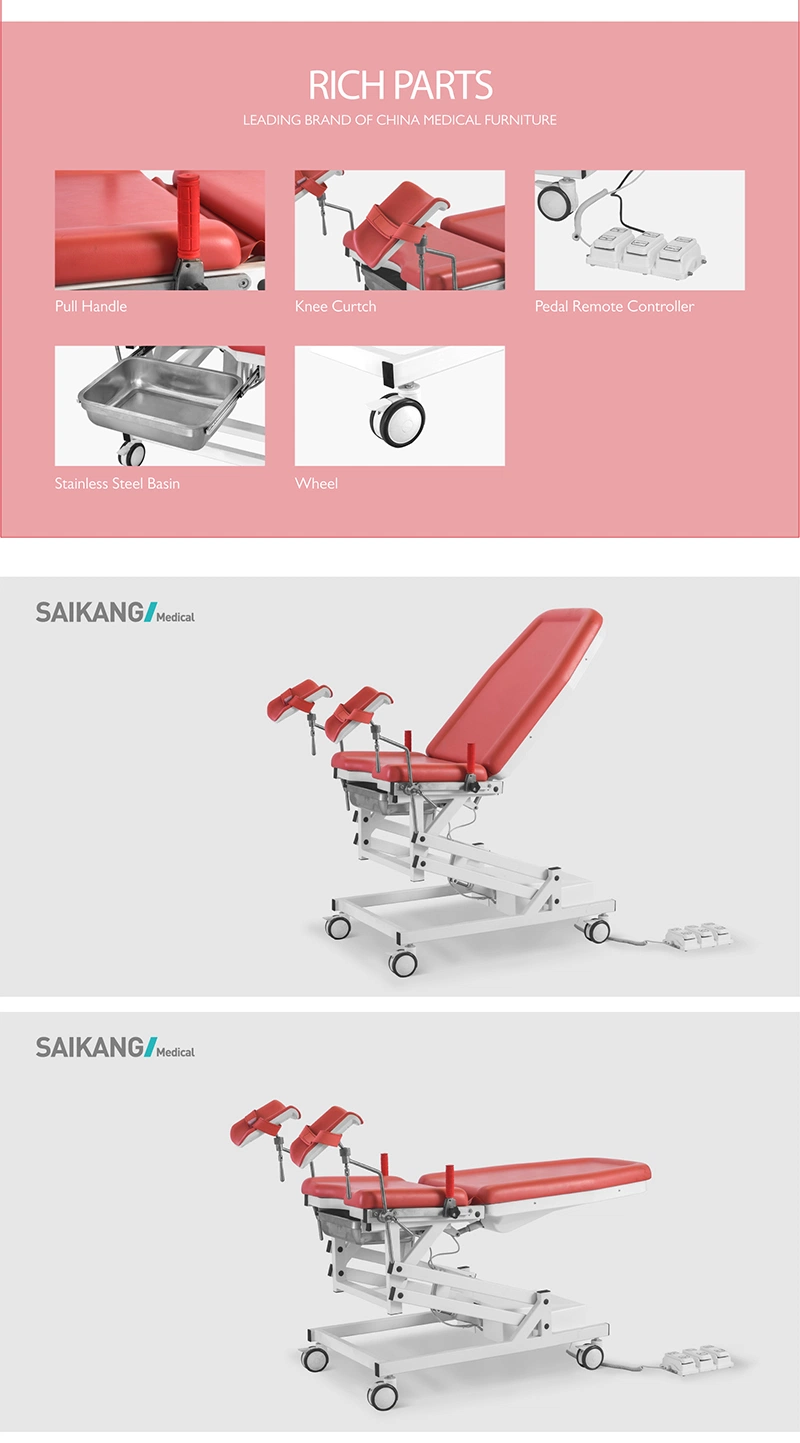A99-8 Saikang Wholesale Safe Medical Examination Operation Couch Foldable Electric Gynecology Delivery Table