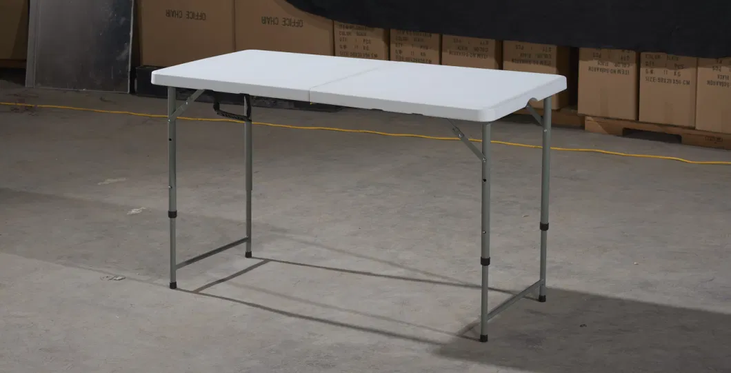 HDPE Plastic Rectangle Foldable Dining Table, Plastic Fold in Half Table