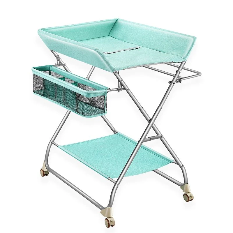 Baby Diaper Changing Table with Storage Portable Folding Diaper Station Infant Nursery Organizer Movable Nursery Pad