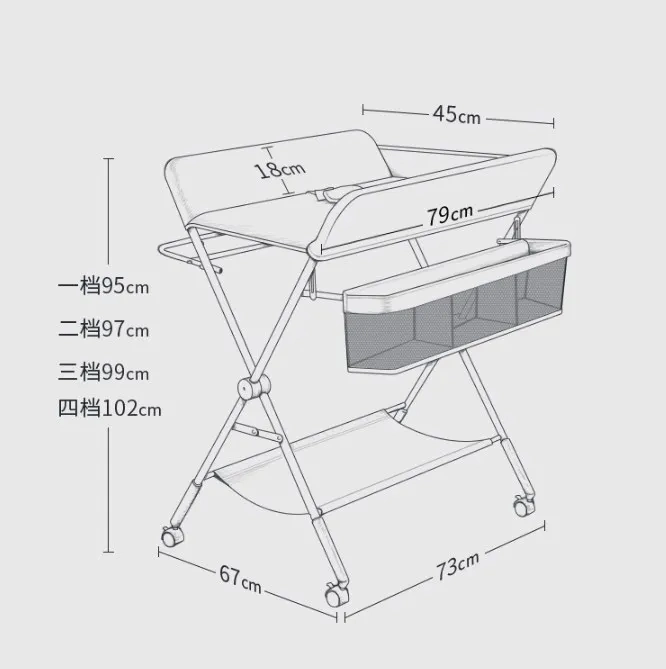 Newborn Nursing Table Multi-Functional Diaper Bag Baby Portable Changing Table Foldable Baby Changing Table