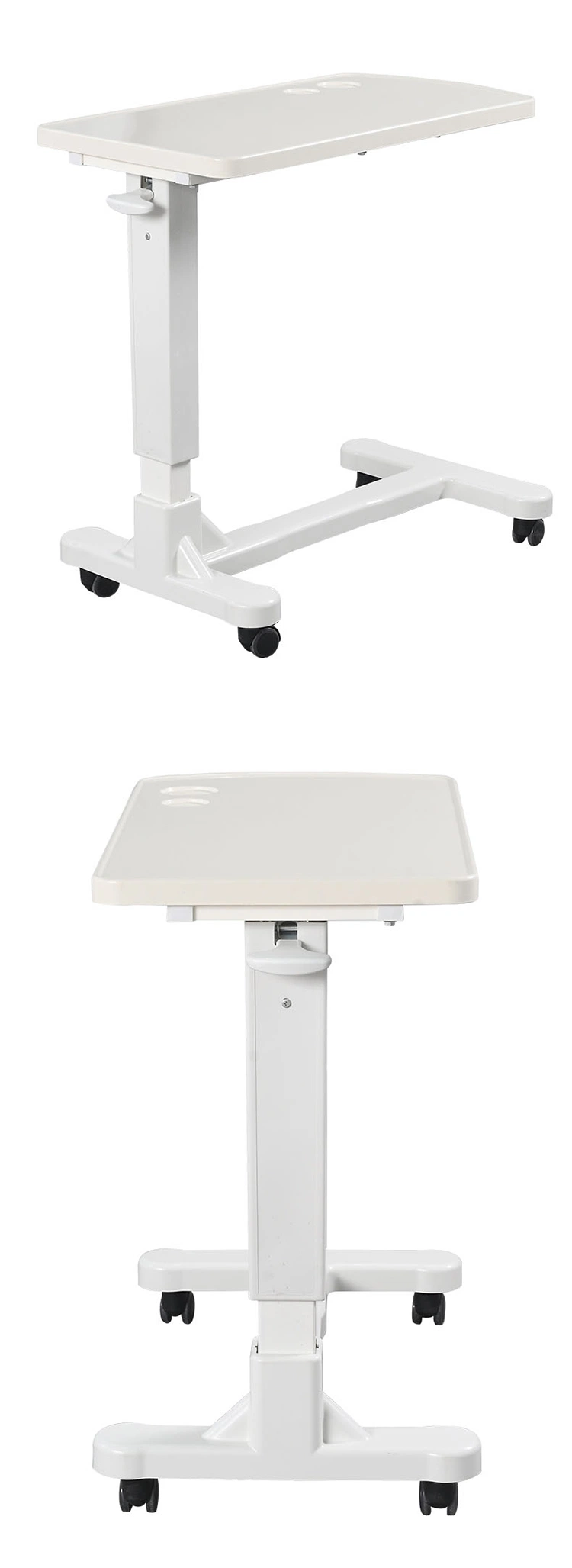 High Quality Movable ABS Height Adjustable Folding Patient Hospital Overbed Table