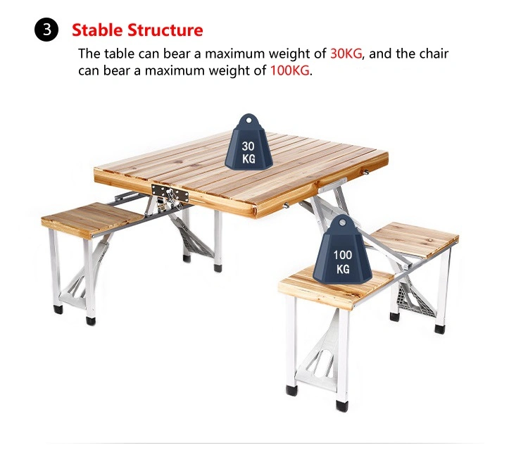 Folding Wood Dining Table and Chair Set