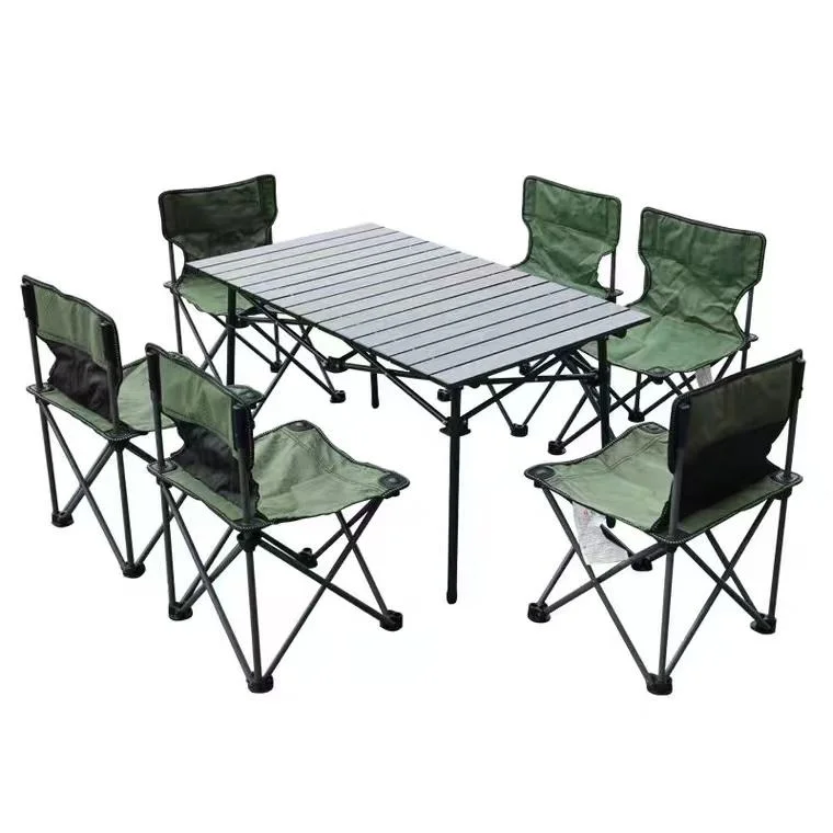 Aluminum Alloy Mountain Outdoor Folding Table Portable Camping Picnic Dining Table with Chair