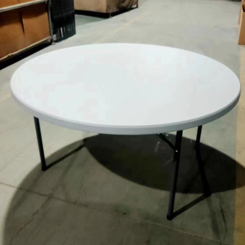 Events Party Rental 72 Inch 6FT One-Piece Top Banquet Dining Foldable Plastic Round Table
