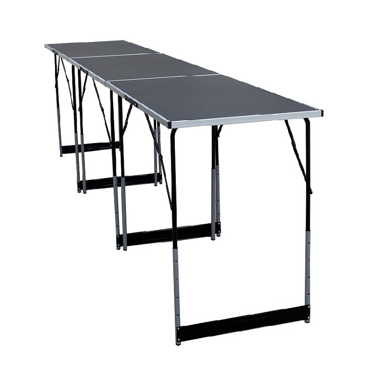 Adjustable Folding Work Table in Aluminium for Wallpaper Folding Camper Camping Picnic Table