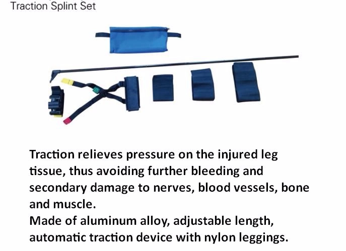 Hospital Medical First Aid Product Adjustable Lenth Aluminium Alloy Foot Leg Retractor/Traction Splint Set