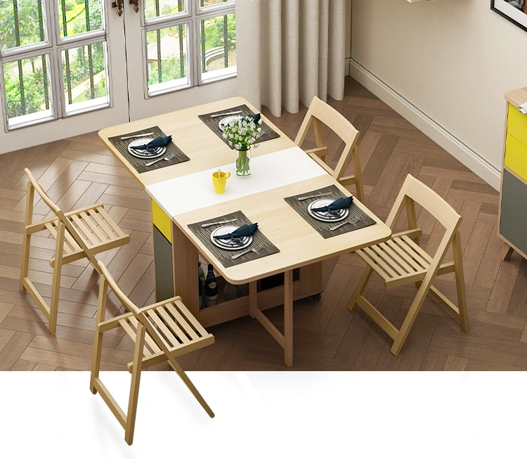 Large Capacity Folding Modern Minimalist Nordic Wood Dining Table