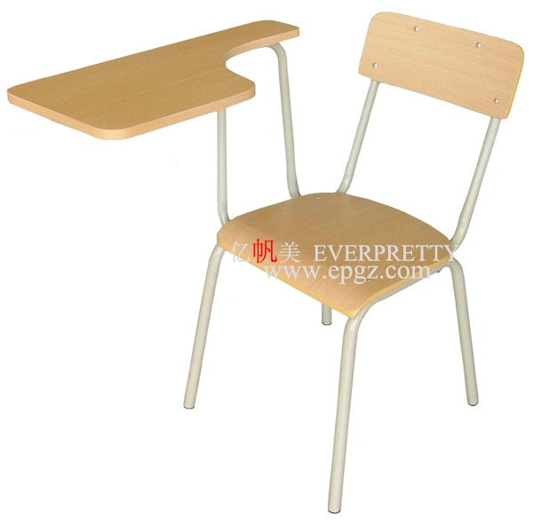 School Teacher&prime;s Desk and Chair PU Padded Sponge Cushion Student Chair Wooden Writing Tablet Folding Adult Study Table