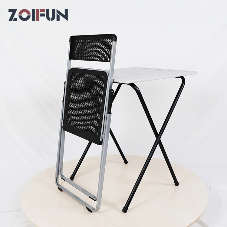 Simple Wooden Plastic Foldable Table Chair Group; School Classroom Examination Outdoor Garden Meeting Set