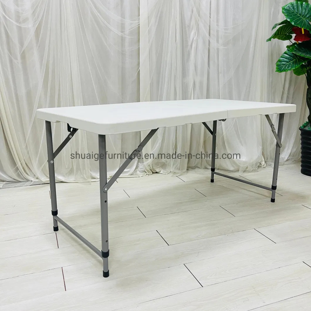 Cheap Hotel Baby Shower Children Party Furniture Square White Plastic Metal Legs Folding Kids Table