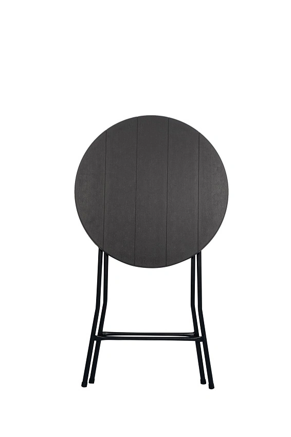 80cm Bistro Patio Garden Black Wood Grain Plastic Folding Round Cocktail Table