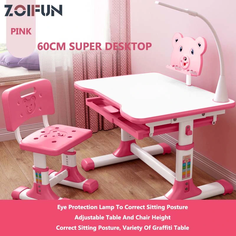 Newest Kids Study Table Chair Height Adjustable Children Folding Assemble Study Table and Chair