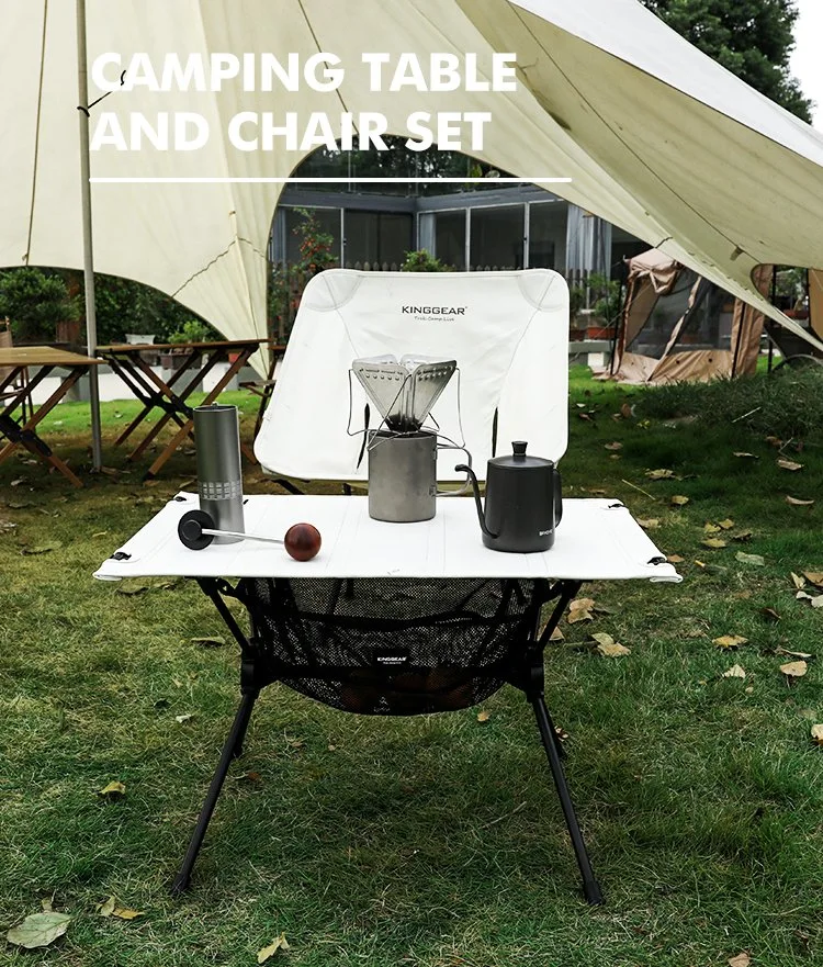 Outdoor Folding Lightweight Custom Logo Aluminium Picnic Camping Chair and Table Set