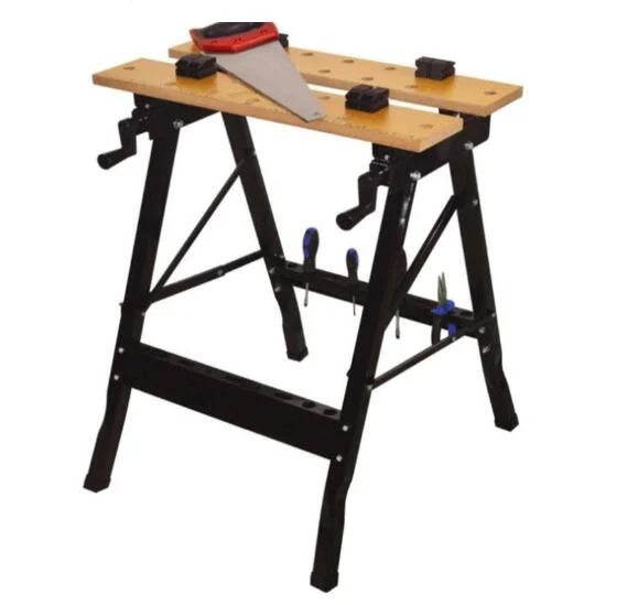 Portable Wood Bench Foldable Workbench Work Clamping Folding Worktop Table