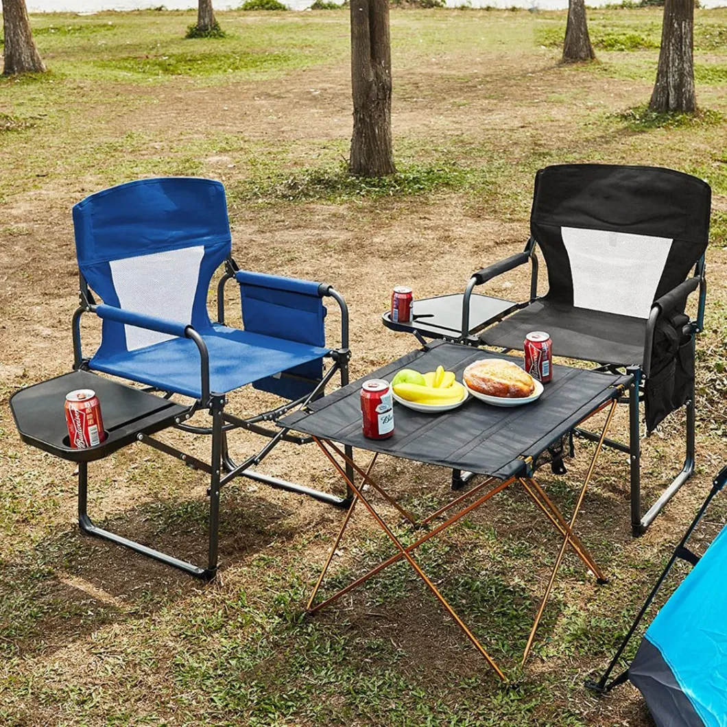 Woqi Outdoor Adjustable Folding Camping Beach Chair with Side Table
