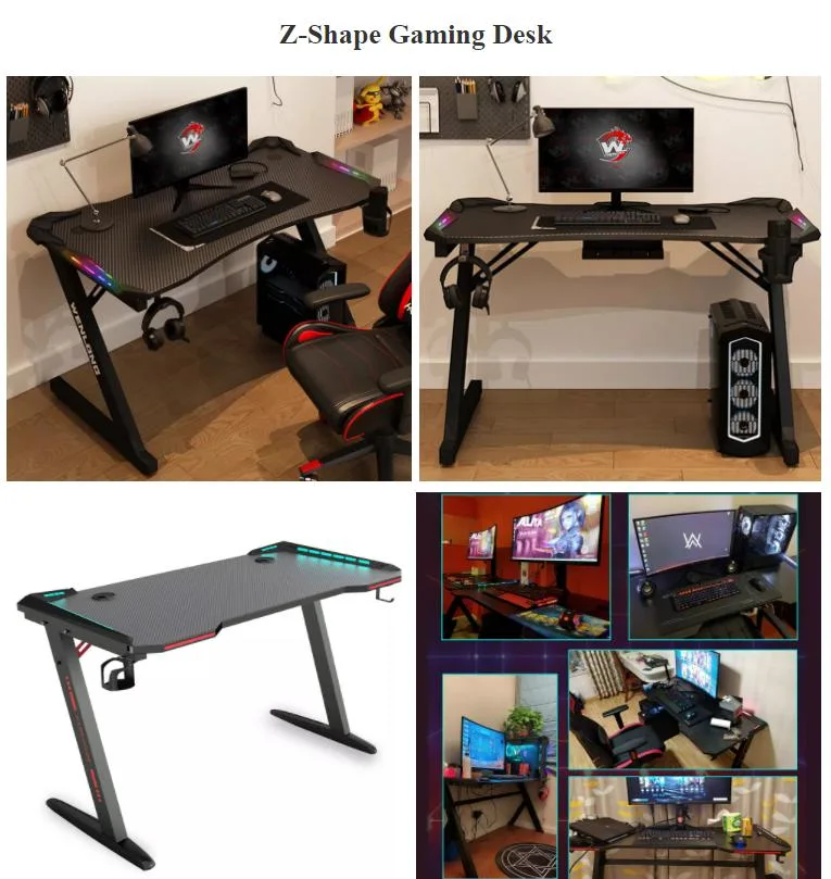 Gaming Desk PC Computer Gaming Table PC Desk with Nice Design LED Light