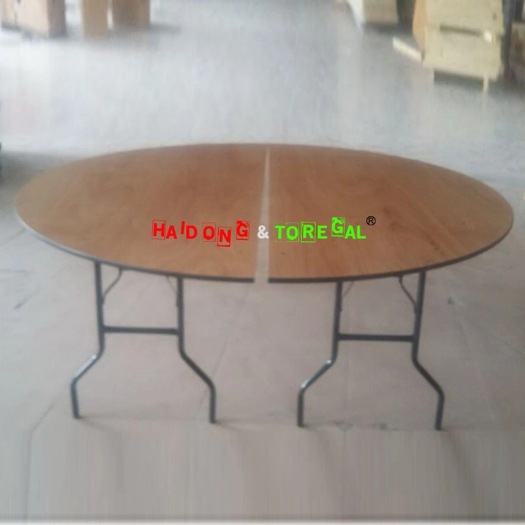 Dia. 60 Inch Half-Round Plywood Folding Banquet Outdoor Table