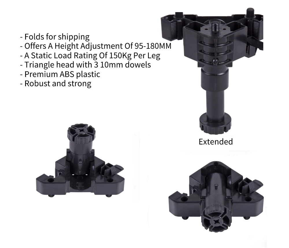 Foldable Adjustable Feet in ABS Plastic for Kitchen Cabinets