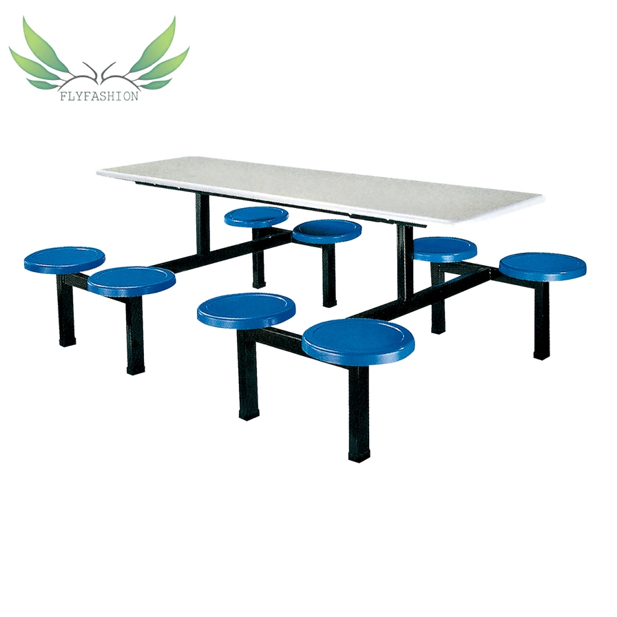 Blue Folding Canteen Dining Chair Student Canteen Dining Table