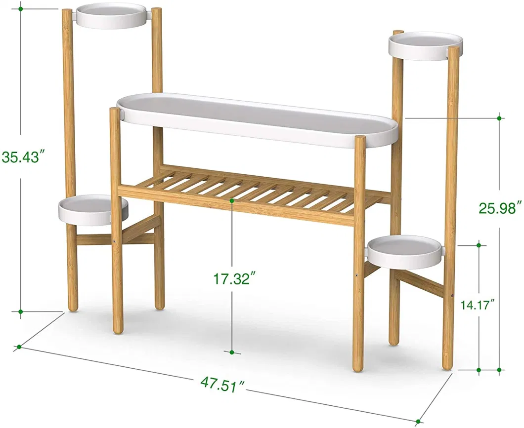 Bamboo Plant Shelf Indoor, 3 Tier Tall Plant Stand Table for Multiple Plants Holder, Corner Plant Display Rack (3-2-3 Tier)